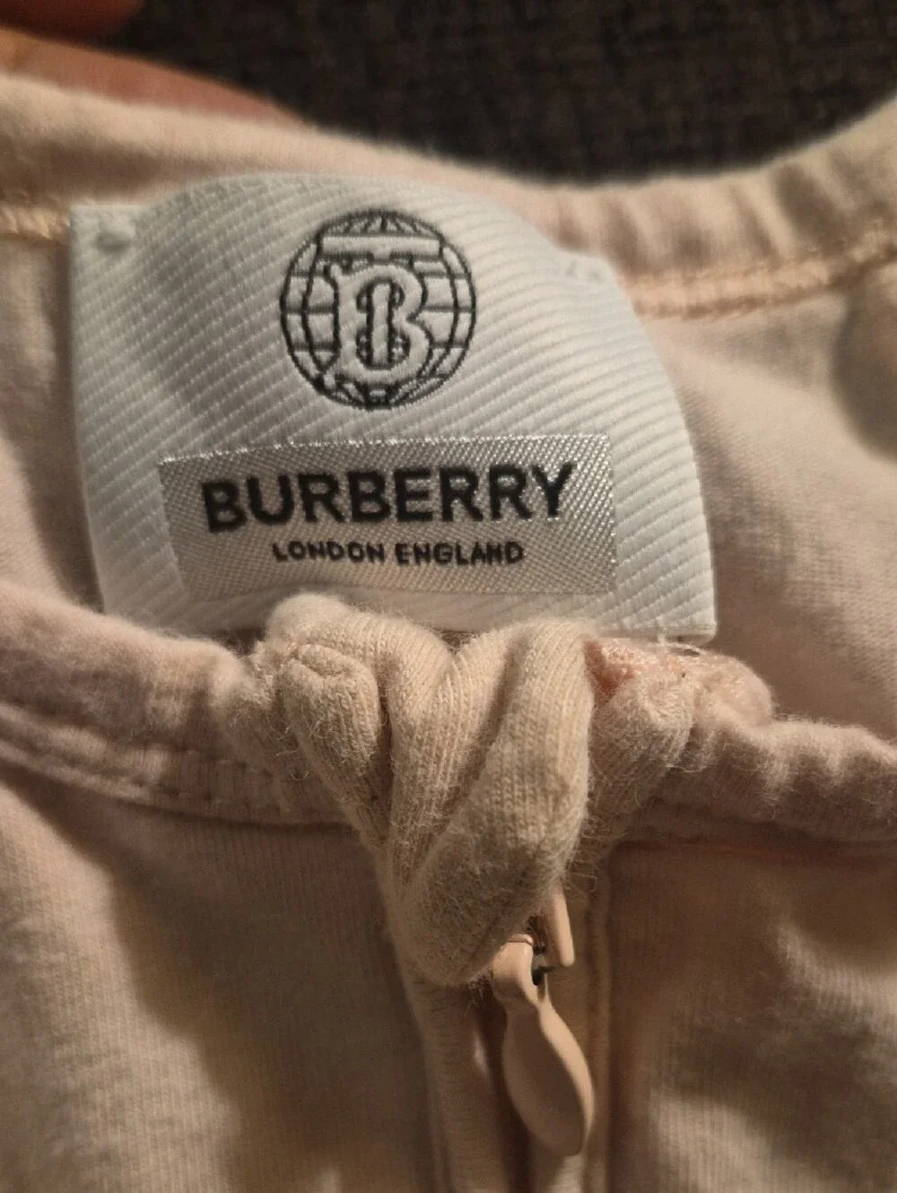 Burberry Pink Beige Infant Zip(slightly Love One-Piece with Signature Check Trim